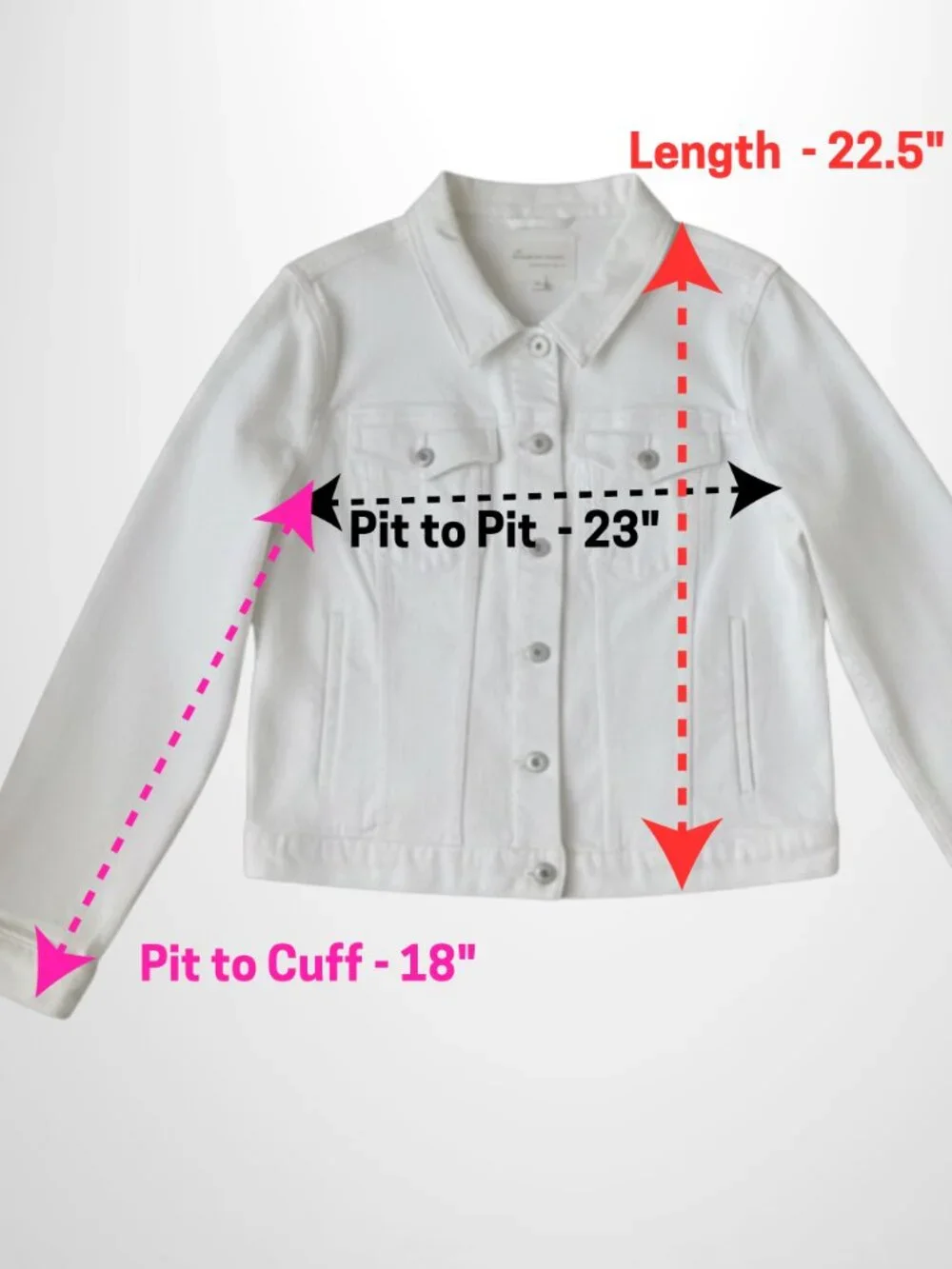 Two by Vince Camuto White Denim Trucker Jacket Classic Fit XL